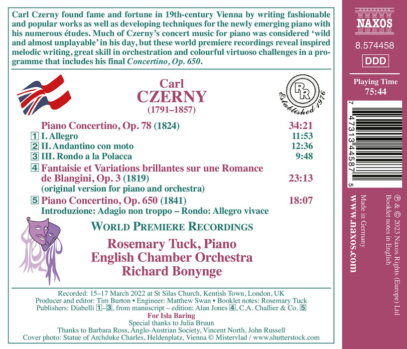 Carl Czerny - Piano Concertinos Opp. 78 & 650 Fantaisie Et Variations Brillantes;
