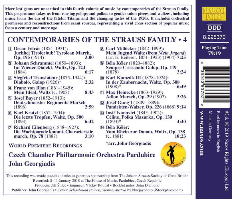 John Georgiadis / Chamber Po Pardubice Czech - Contemporaries Of The Strauss Family 4;