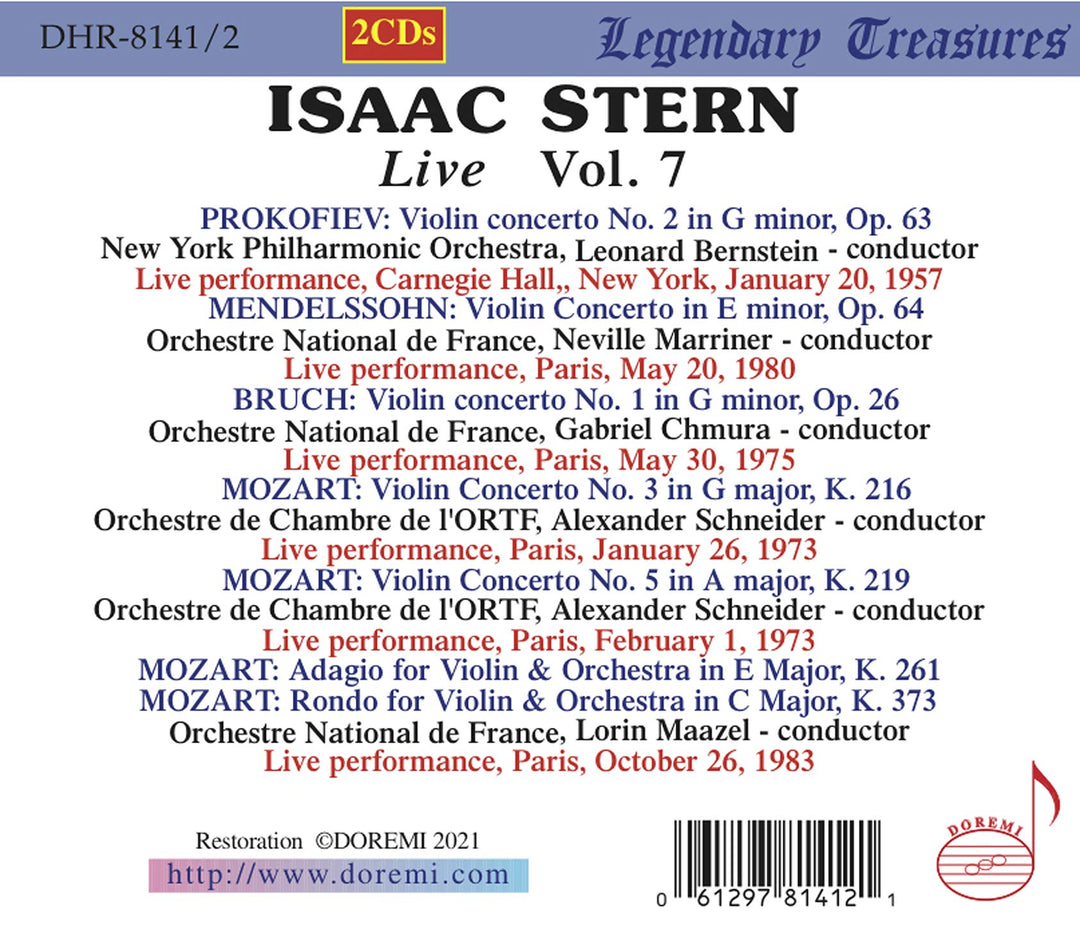 Isaac Stern: Live, Vol. 7 (2 CDs);