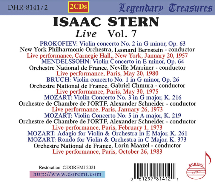 Isaac Stern: Live, Vol. 7 (2 CDs);