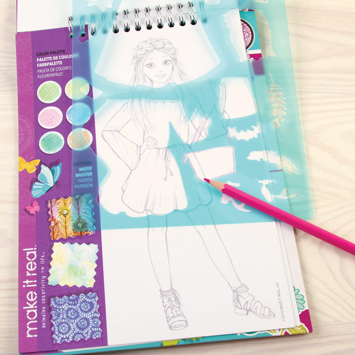 Make It Real: Blocco Da Disegno Stilista: Fashion Design Creativita' Floreale;