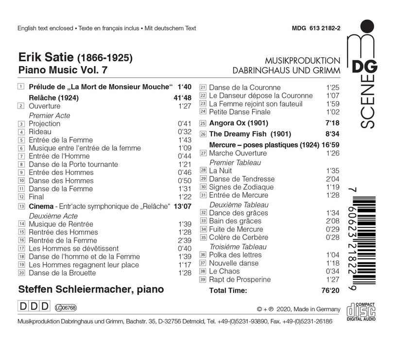 Erik Satie - Piano Music, Vol. 7;