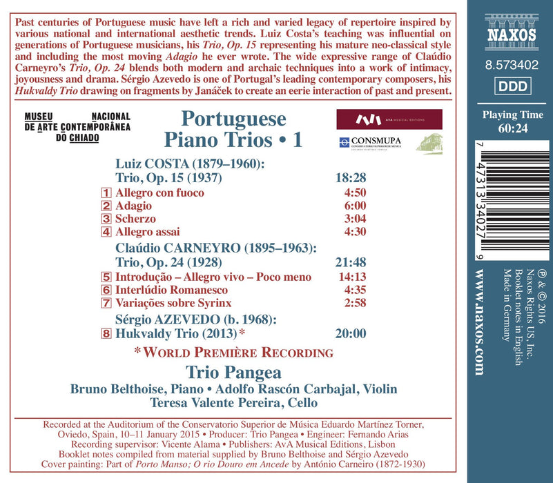 Portuguese Piano Trios: Vol.1 - Costa, Carneyro, Azevedo;