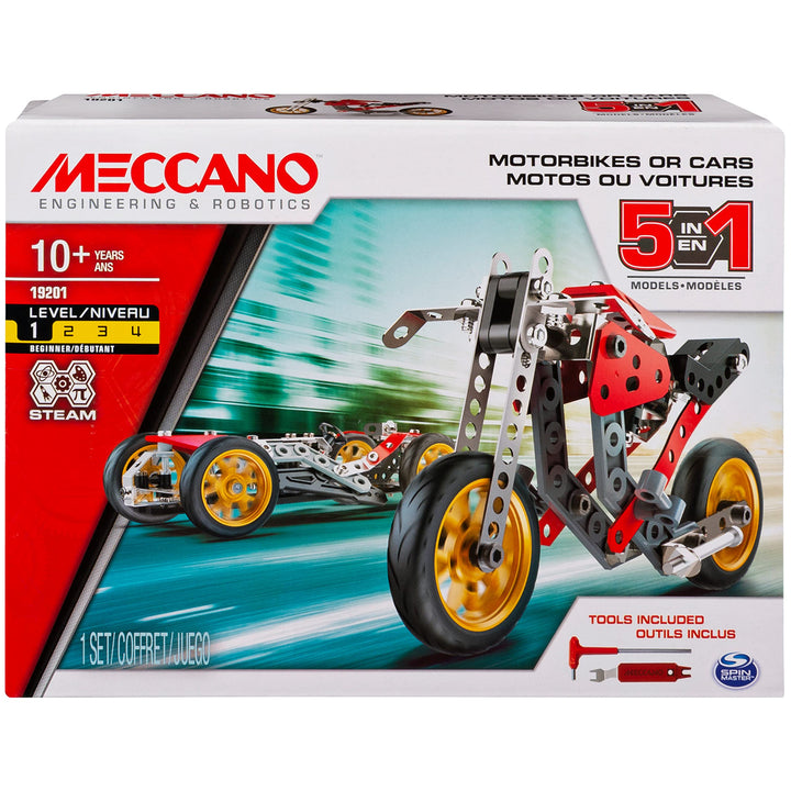 Meccano: Spin Master - Multi Modello Da 5 - Moto Da Corsa;