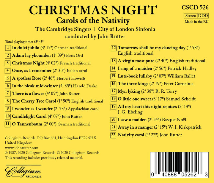 Christmas Night: Carols Of The Nativity;