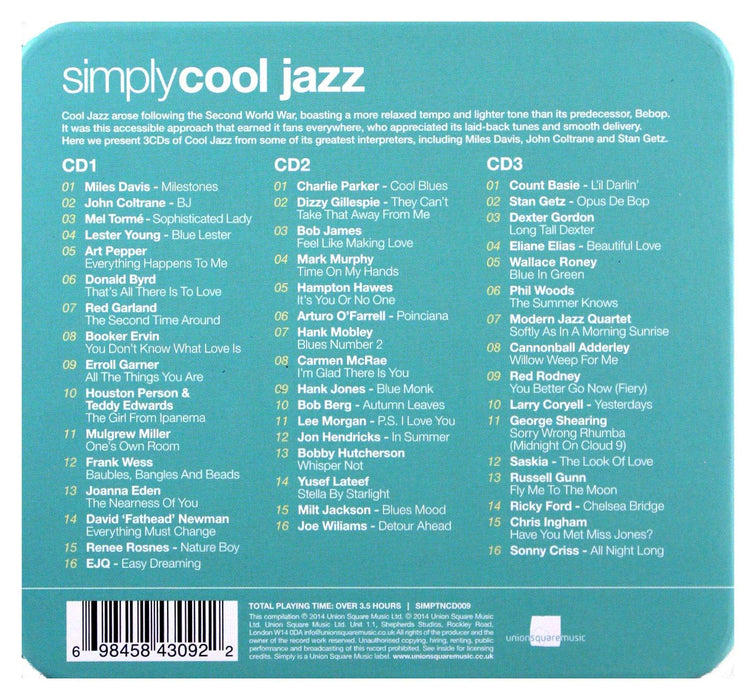 Simply Cool Jazz / Various (Tin Box) (3 Cd);