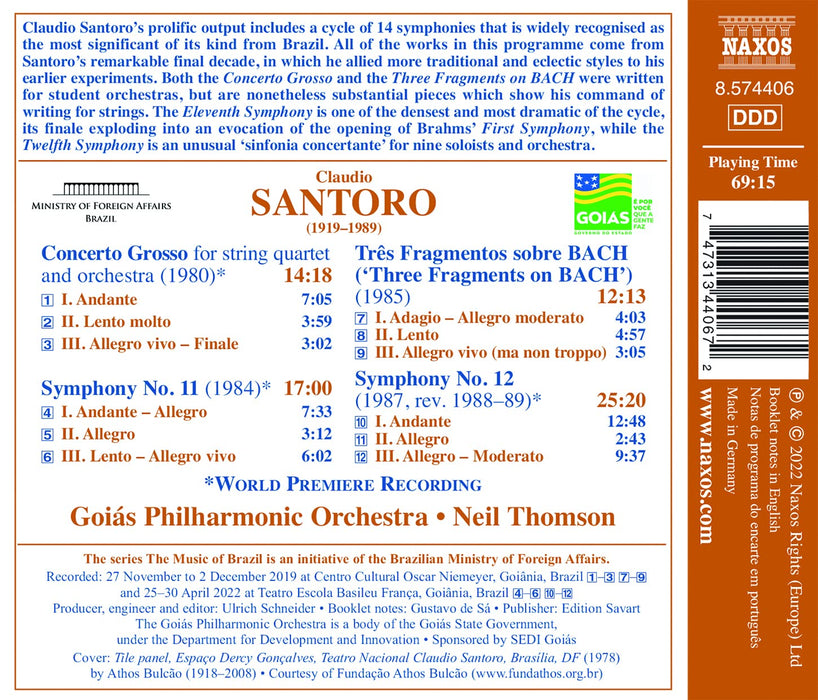 Claudio Santoro - Symphonies Nos. 11 And 12 / Concerto Grosso;