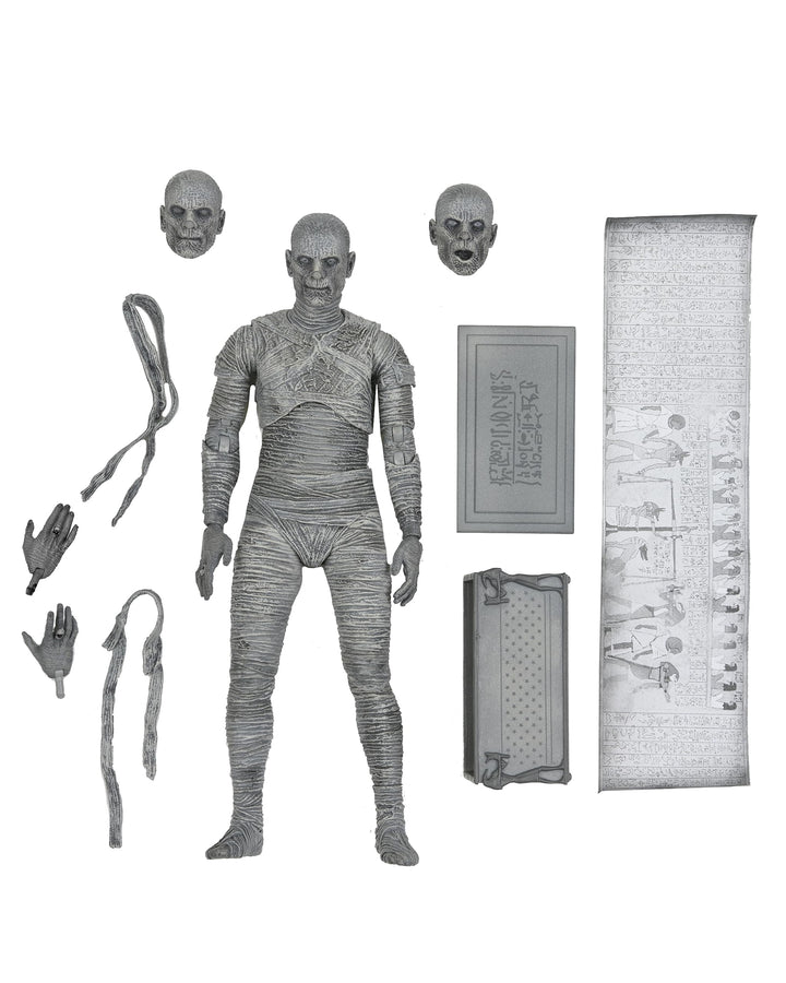 Universal Monsters: Neca - Mummy 7In Ultimate Af Black & W;