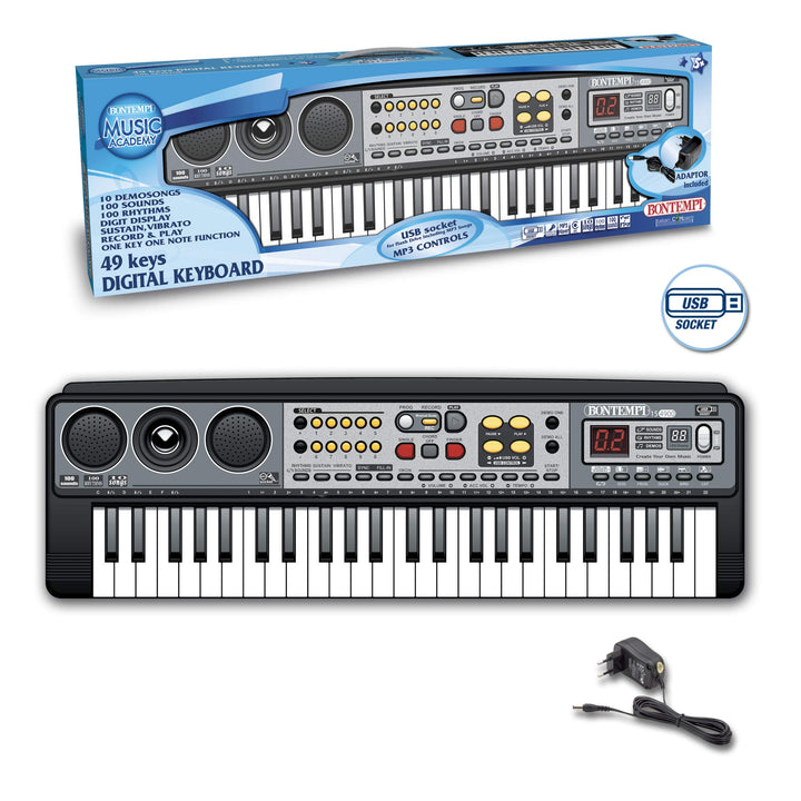 Bontempi 15 4900 - Tastiera Digitale 49 Tasti, 100 Suoni, 100 Ritmi, 10 Canzoni Preregistrate;