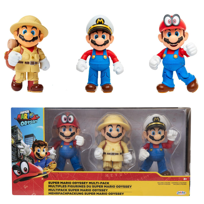 Nintendo: Jakks - Super Mario - Mario Odyssey 3 Pack (Personaggi 4");