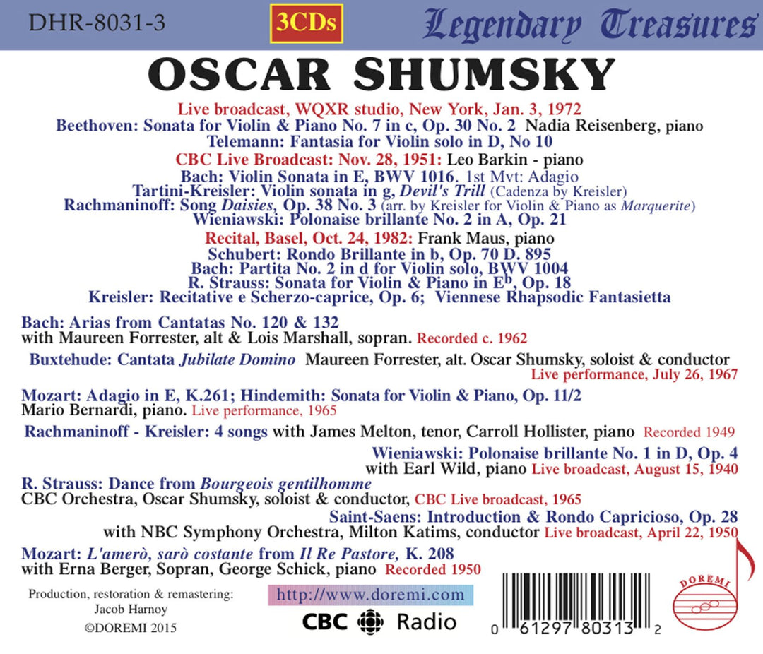 Oscar Shumsky: Legendary Treasures (3 CDs);