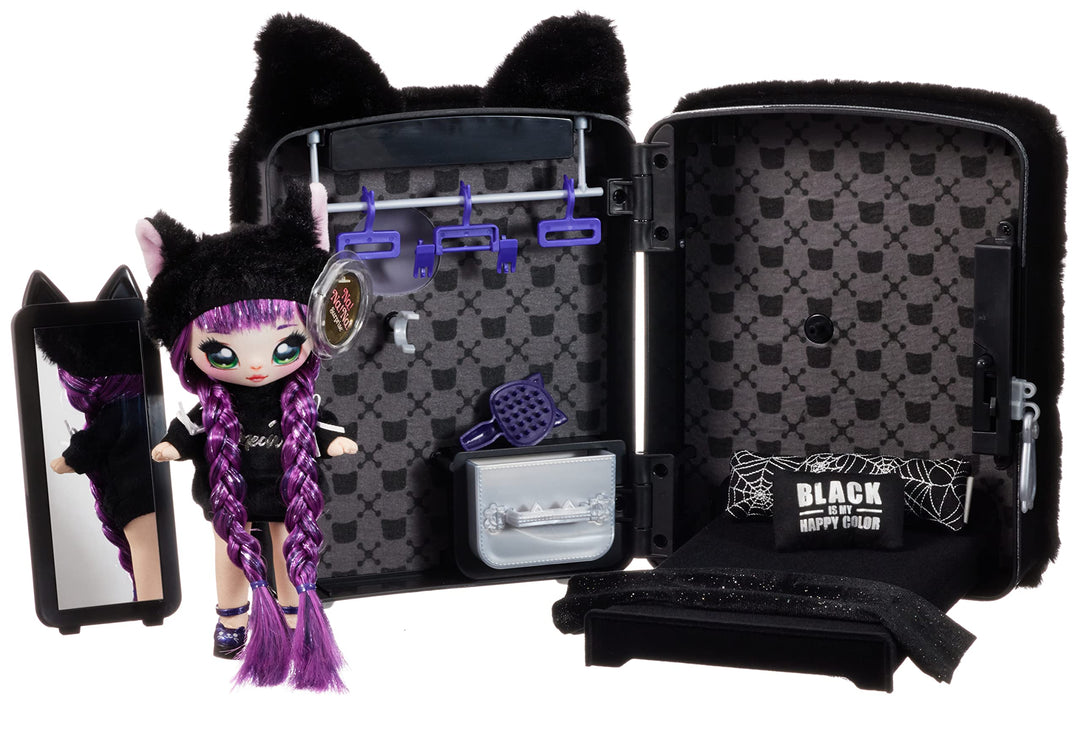 Nah! Nah! Nah! Surprise: 3-in-1 Backpack Bedroom Playset - Black Kitty backpack;