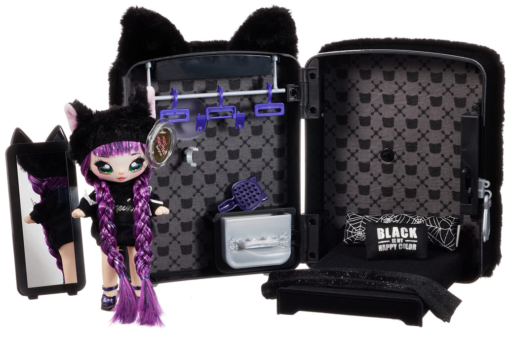 Na! Na! Na! Surprise: 3-in-1 Backpack Bedroom Playset - Black Kitty zainetto;