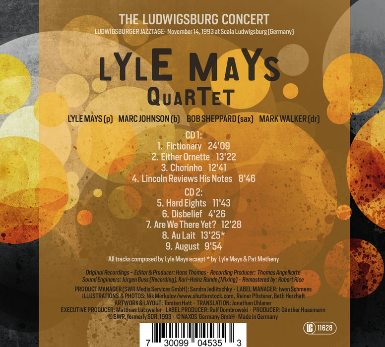 Lyle Mays Quartet - The Ludwigsburg Concert (2 Cd);