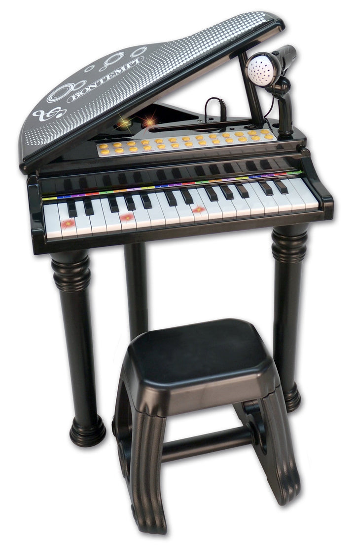 Bontempi 10 3000: Toy Band Star - Pianoforte A Coda Nero 31 Tasti Con Microfono, Gambe E Sgabello;