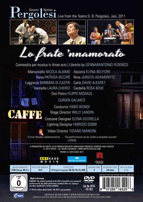 Giovanni Battista Pergolesi - Lo Frate 'Nnamorato (2 Dvd);