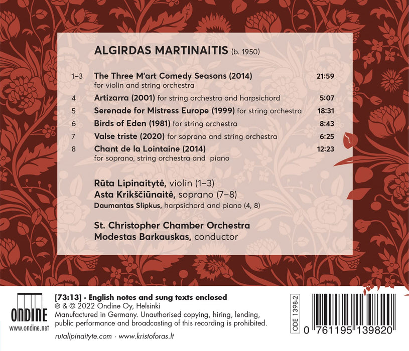 Algirdas Martinaitis - Seasons And Serenades - Works For String Orchestra;