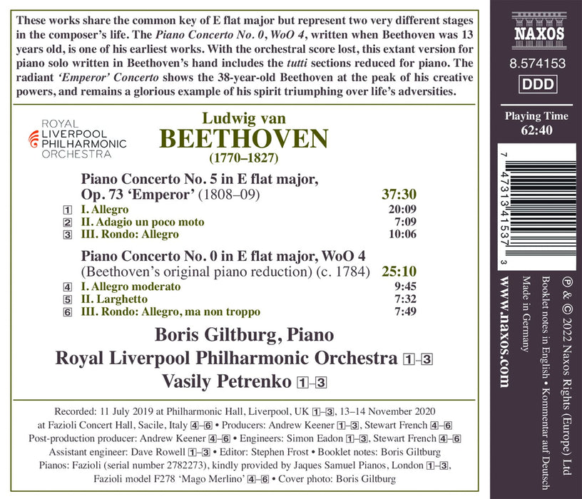 Ludwig Van Beethoven - Piano Concerto No.5 & No.0;