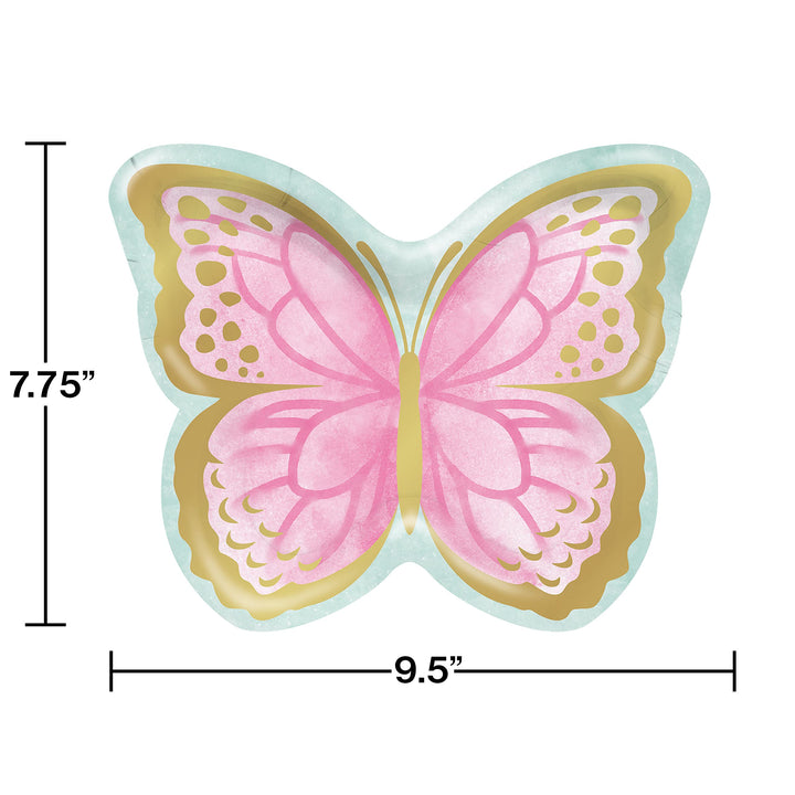 Creative Converting: Plt9 Foil 12/8Ct Shp Butterfly Shim #04/22 Qs;