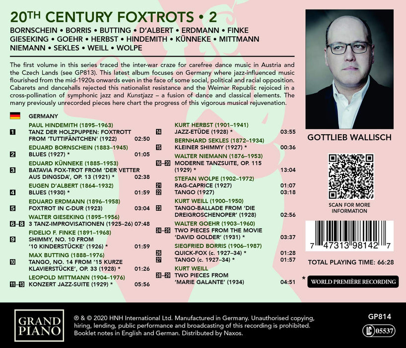 Gottlieb Wallisch: 20Th Century Foxtrots Vol.2;