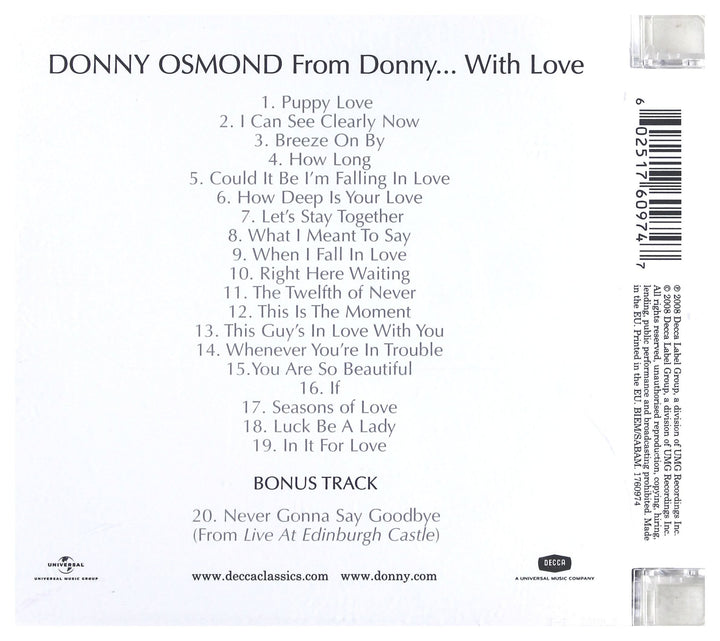 Donny Osmond - From Donny...With Love;