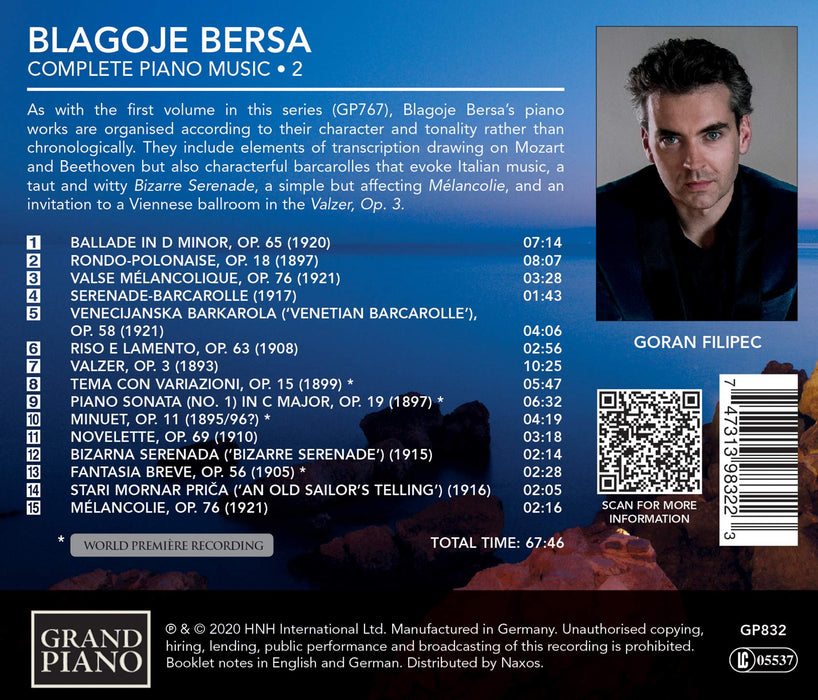 Blagoje Bersa - Complete Piano Music Vol.2;