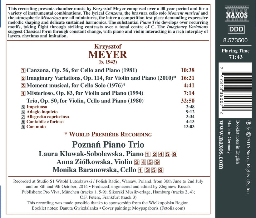 Krzysztof Meyer - Musica Strumentale - Instrumental Music;