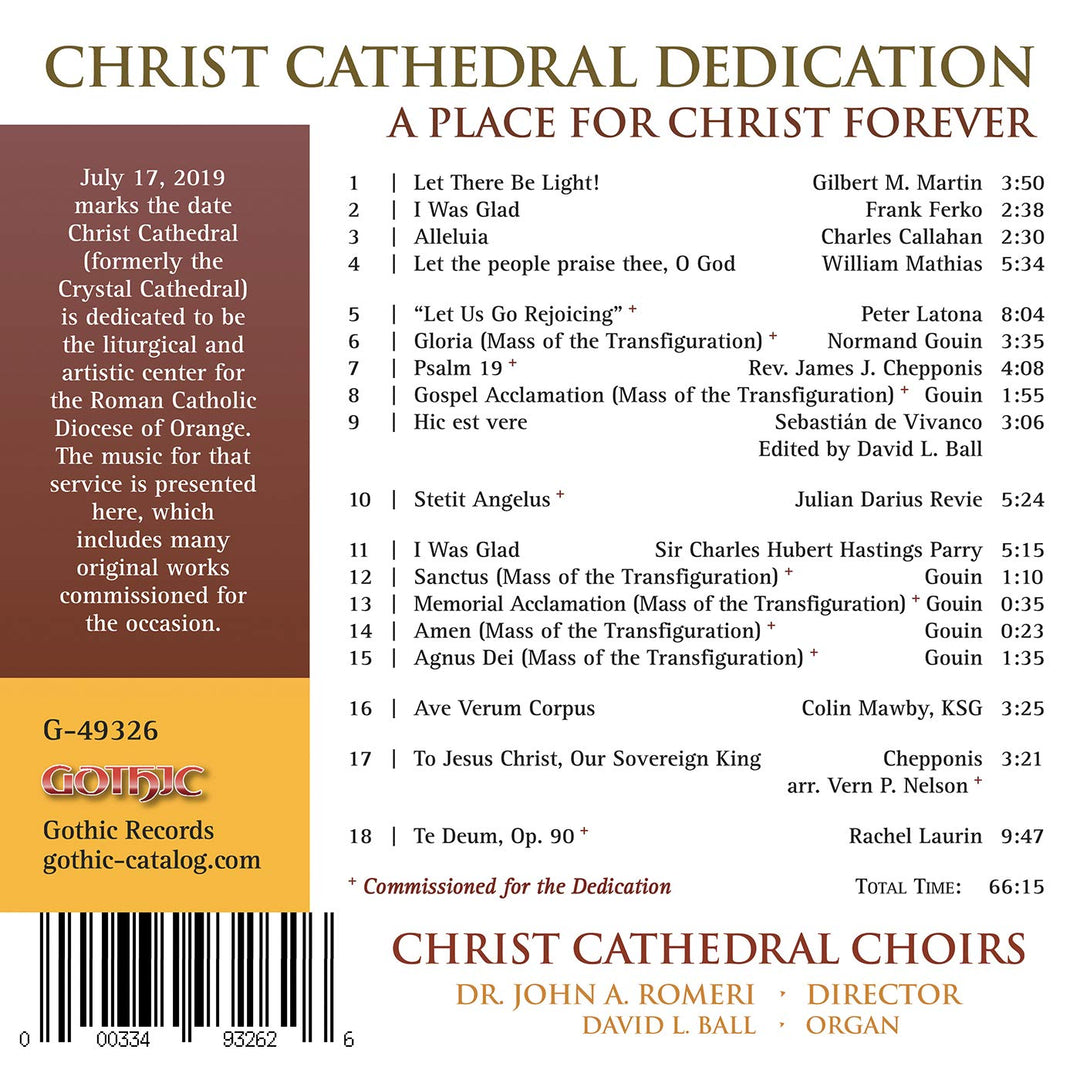 Ball / Romeri / Cathedral Choirs - Christ Cathedral Dedication;