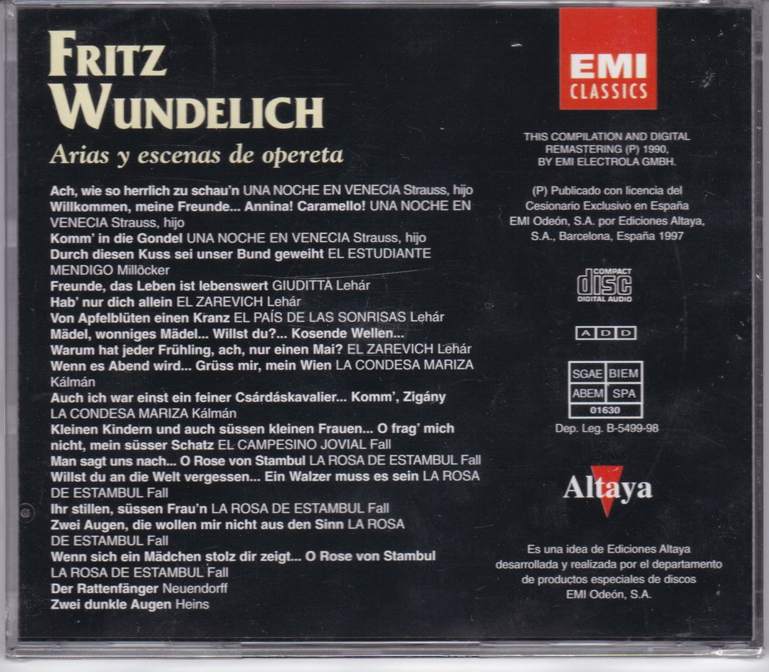 Fritz Wunderlich: Champagner Operette (2 CDs);