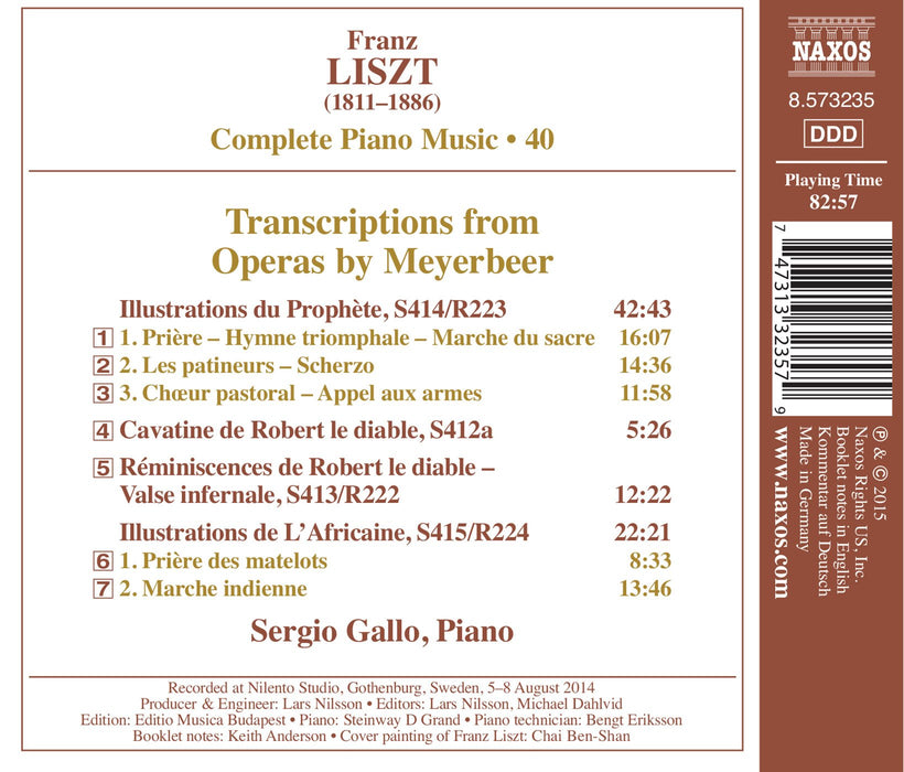 Franz Liszt - Complete Piano Music Vol.40: Transcriptions From Operas By Meyerbeer;