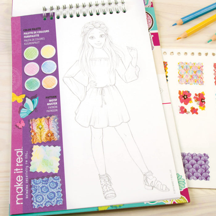 Make It Real: Blocco Da Disegno Stilista: Fashion Design Creativita' Floreale;