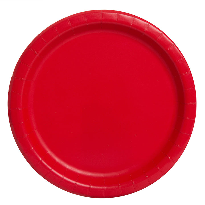 Unique Party: 8 Ruby Red 9" Plates Sup;