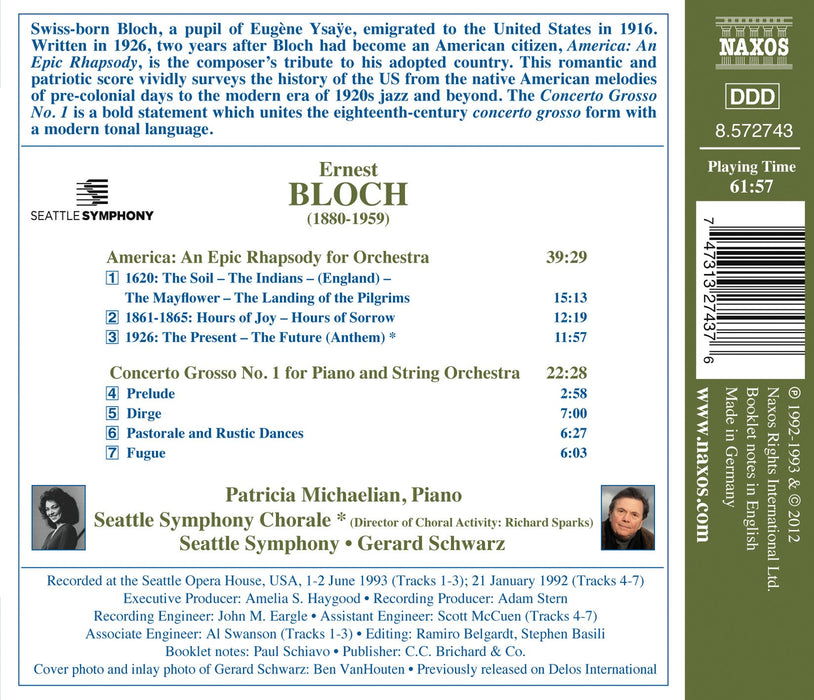 Ernest Bloch - America, Concerto Grosso N.1;