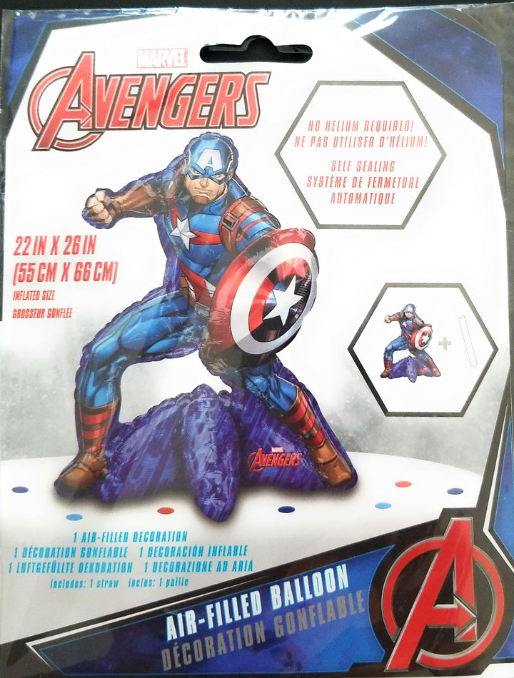 Marvel: Anagram - Pallone Foil Self Standing Capitan America 55 X 66 Cm - Si Gonfia Ad Aria;