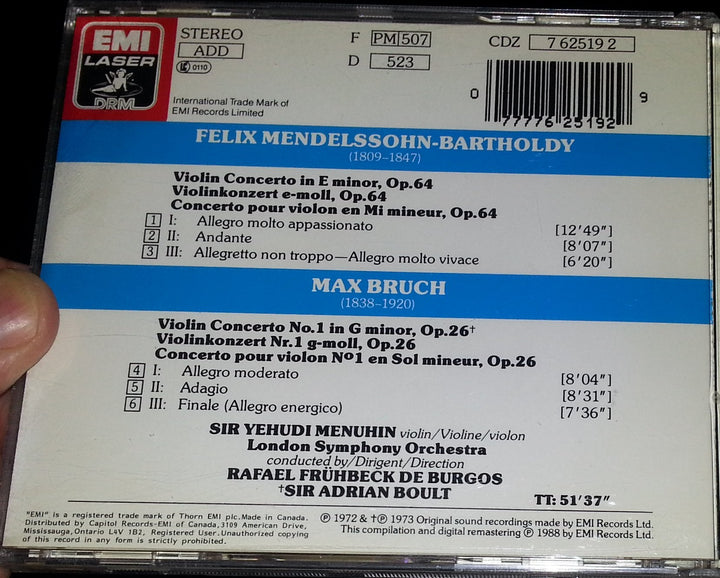 Felix Mendelssohn / Max Bruch - Violin Concertos;