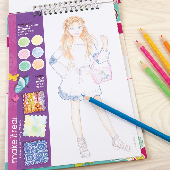 Make It Real: Blocco Da Disegno Stilista: Fashion Design Creativita' Floreale;
