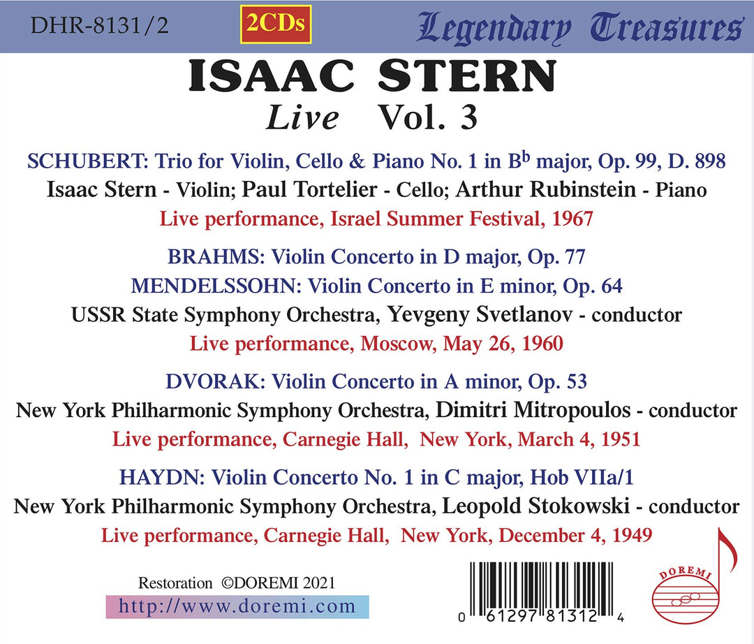 Isaac Stern: Live, Vol. 3 (2 CDs);