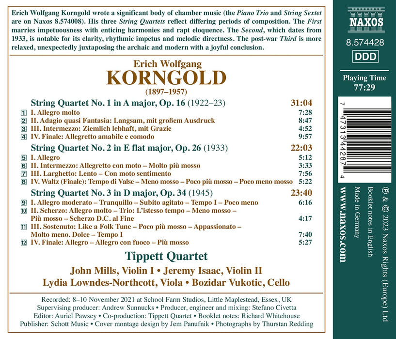 Erich Wolfgang Korngold - String Quartets Nos. 1-3;