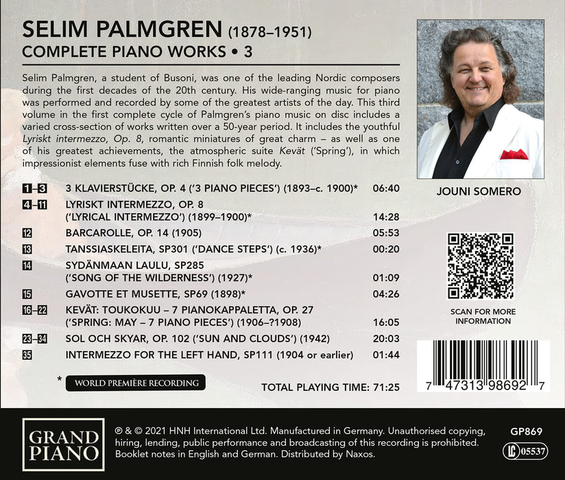 Selim Palmgren - Complete Piano Works, Vol.3;