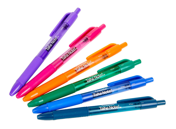 Crayola: Take Note! 6 Washable Gel Pens Precious Shades;