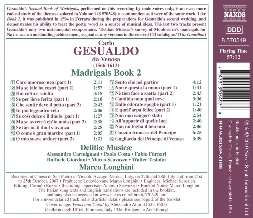 Carlo Gesualdo - Madrigals Book 2;