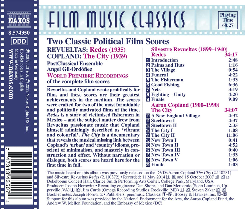 Silvestre Revueltas / Aaron Copland - Two Classic Political Film Scores: Redes / The City;