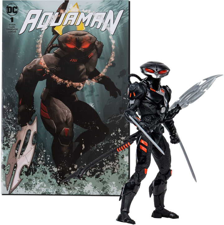 Dc Comics: McFarlane Toys - Aquaman - Black Manta Figure+Comic Book;