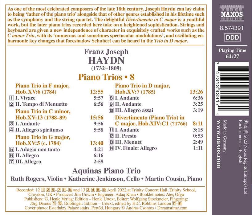 Joseph Haydn - Piano Trios, Vol. 8;