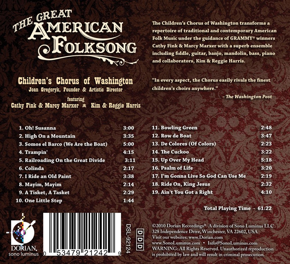 Chorus Of Washington Children's - Great American Folksong (The);