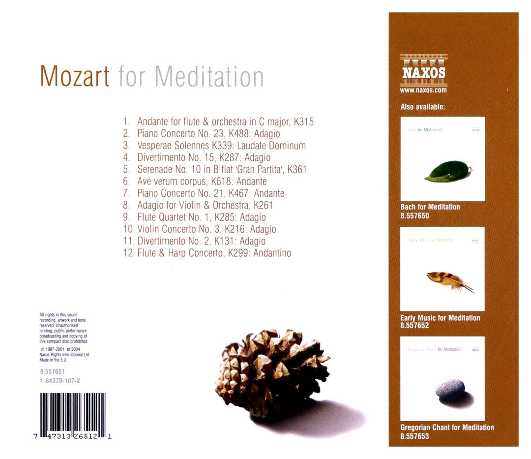 Wolfgang Amadeus Mozart - Mozart For Meditation;