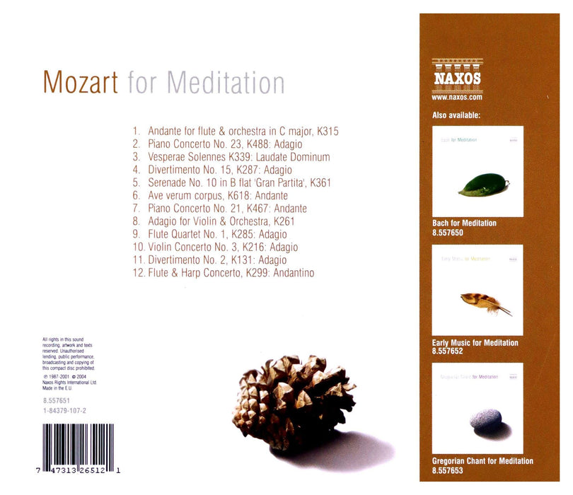 Wolfgang Amadeus Mozart - Mozart For Meditation;
