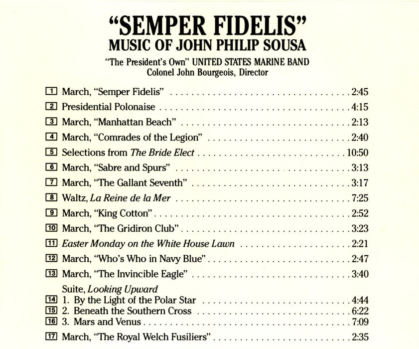 John Philip Sousa - Us Marine Band - Semper Fidelis: Music Of Sousa;