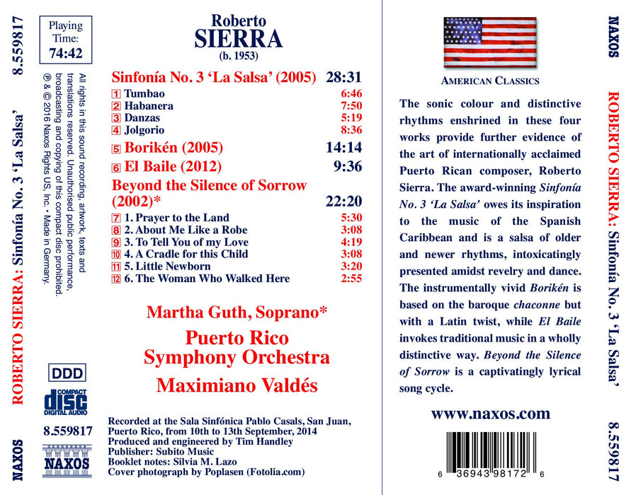 Roberto Sierra - Symphony N.3 "la Salsa", Borike'n, El Baile, Beyond The Silence Of Sorrow;