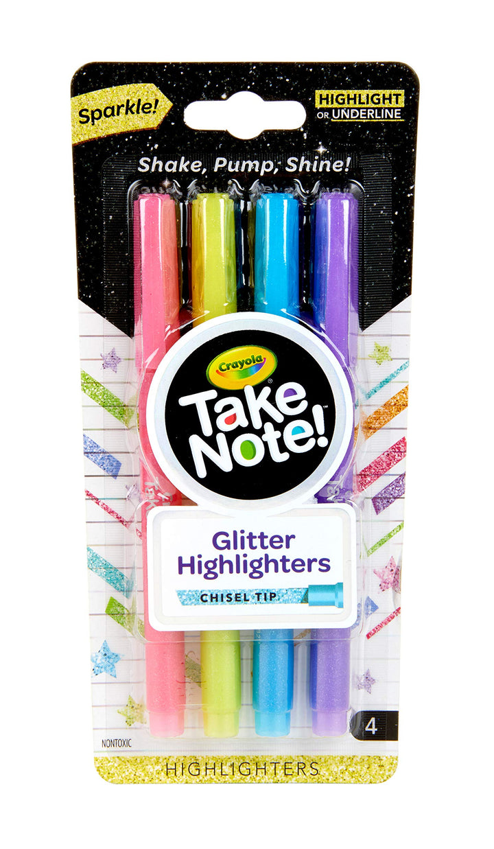 Crayola: Take Note! 4 Evidenziatori Glitter;